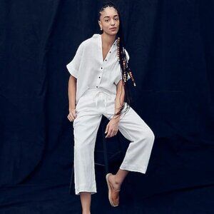 Relaxed-fit short-sleeve Baird McNutt Irish linen shirt White XXS JCrew